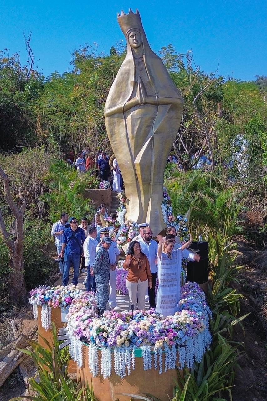 Inaugura Evelyn Salgado imagen monumental de la Virgen Reina de los Mares en la Isla de la Roqueta