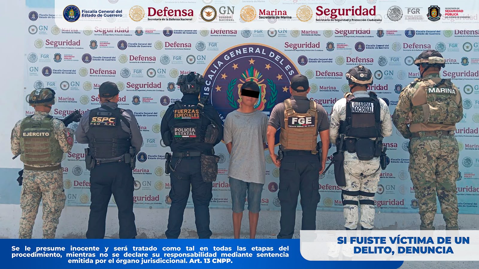 Detiene FGE Guerrero a presunto responsable de feminicidio en Ciudad Renacimiento