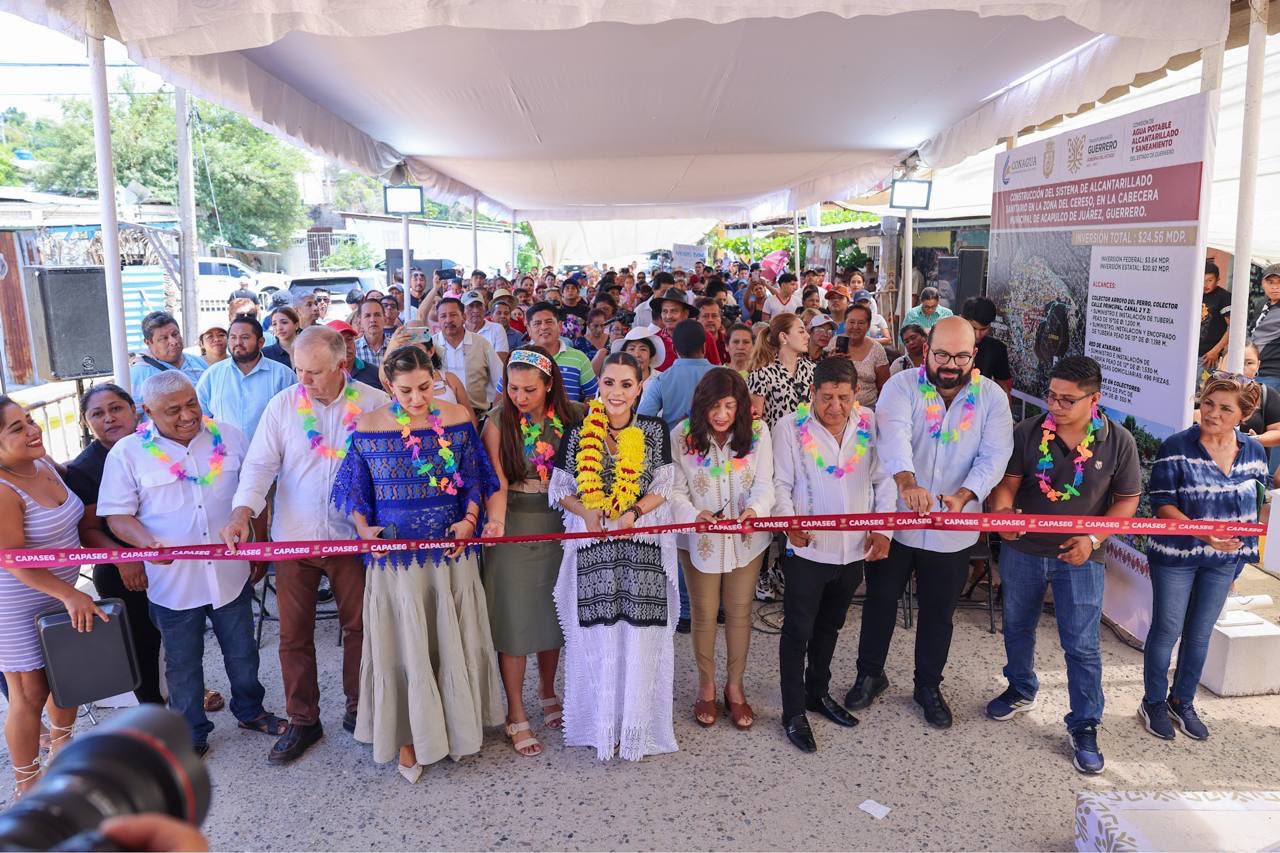 Evelyn Salgado inaugura sistema de alcantarillado sanitario en la zona del Cereso de Acapulco; beneficia a más de 5 mil personas